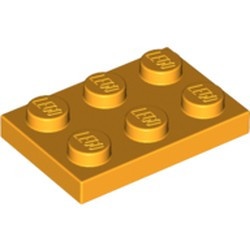 3021-110 Platte plaat 2x3 oranje, lichthelder NIEUW *1B201