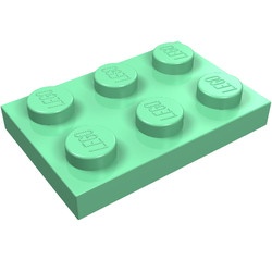 3021-37 Platte plaat 2x3 groen, midden NIEUW *1B202