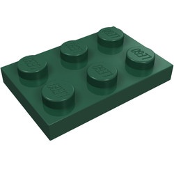 3021-80 Platte plaat 2x3 groen, donker NIEUW *1B202