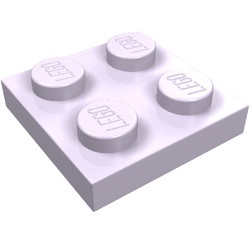 3022-154 Platte plaat 2x2 lavender, licht NIEUW *1B199