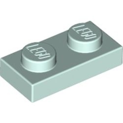 3023-152 Platte plaat 1x2 aqua, licht gebruikt *1B367