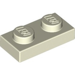 3023-159 Platte plaat 1x2 wit, lichtgevend NIEUW *1B168