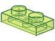 3023-16 Platte plaat 1x2 transparant, neongroen NIEUW *1B170