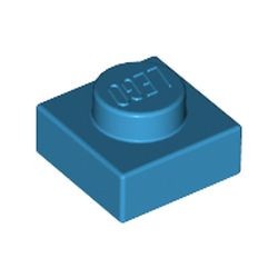 3024-153 Platte plaat 1x1 blauw, donkerazuur NIEUW *1B168