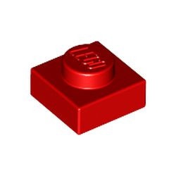 3024-5G Platte plaat 1x1 rood gebruikt *1B366