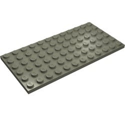 3028-10G Platte plaat 6x12 donker, grijs (klassiek) gebruikt *1A045