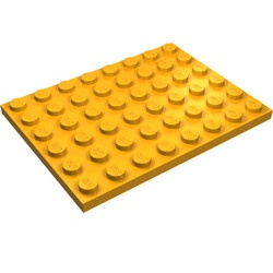 3036-31G Platte plaat 6x8 oranje, midden gebruikt *1A043