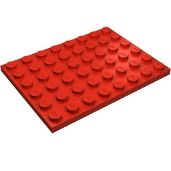 3036-5 Platte plaat 6x8 rood NIEUW *5K0000