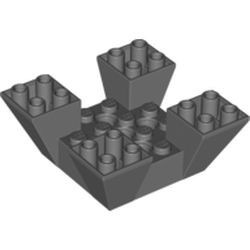 30373-85G Dakpan 65 graden omgekeerd 6x6x2 vierkant met uitsnedes grijs, donker (blauwachtig) gebruikt *1D030