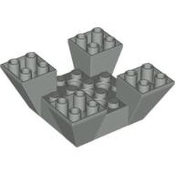 30373-9 Dakpan 65 graden omgekeerd 6x6x2 vierkant met uitsnedes lichtgrijs (klassiek) NIEUW *1L000