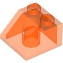 3039-18G Dakpan 45 graden 2x2 transparant neonoranje gebruikt *1D021
