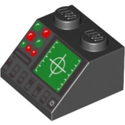 3039pb041-11 Dakpan bedrukt 45 2x2 met Radar en disk zwart NIEUW *5R000