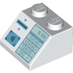 3039pb139-1 Dakpan bedrukt 45 2x2 Middenazure kassa met 9,99 wit NIEUW *0K000