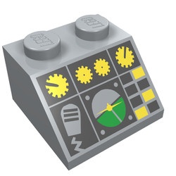 3039pc5-86G Dakpan bedrukt 45 2x2 Vluchtcontrole- paneel grijs, licht (blauwachtig) gebruikt *5R000