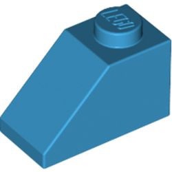 3040-153G Dakpan 45 graden 1x2 blauw, donkerazuur gebruikt *1D020