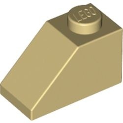 3040-2G Dakpan 45 graden 1x2 crème gebruikt *1D020
