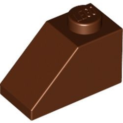 3040-88G Dakpan 45 graden 1x2 bruin, roodachtig gebruikt *1D020