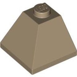 3045-69 Dakpan 45 graden 2x2 hoek buitenzijde crème,donker NIEUW *1B214