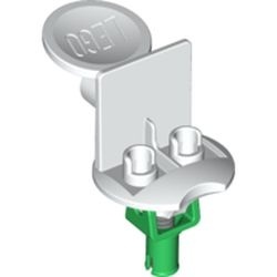 30488c01-1G Voetbal minifiguurhouder met groene pin wit gebruikt *0D0000