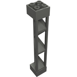 30517-85G Pilaar 2x2x10 type 1 vakwerk driehoekig open alle zijden (geen secties) grijs, donker (blauwachtig) gebruikt *