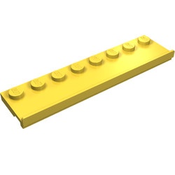 30586-3 Platte plaat 2x8 met deurrail (breed) geel NIEUW *1B318