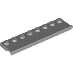30586-86 Platte plaat 2x8 met deurrail (breed) grijs, licht (blauwachtig) NIEUW *1B318
