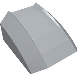 30602-86G Dakpan rond 2x2 ribbeltjes (geen noppen bovenop) grijs, licht (blauwachtig) gebruikt *1D028 - Img 2