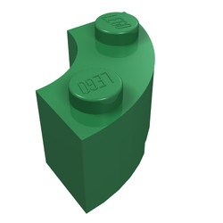 3063-6G Steen 2x2 gebogen (Macaroni) groen gebruikt *1R015