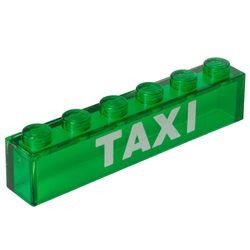 3067pb07-20G Steen 1x6 TAXI transparant groen gebruikt *5V06-13