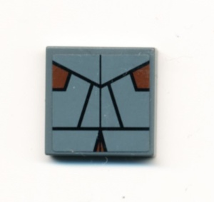 3068bpb0595-85G Tegel 2x2 SW Sith patroon (Sticker) grijs, donker (blauwachtig) gebruikt *5T05-27