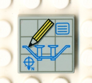 3068bpx28-9G Tegel 2x2 Blueprints lichtgrijs (klassiek) gebruikt *5T05-18