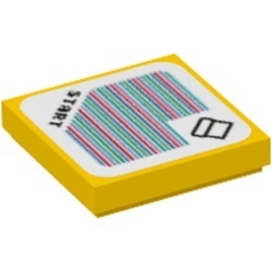 3068pb2060-3 Tegel 2x2 Super Mario Scanner Code (sticker) geel NIEUW *