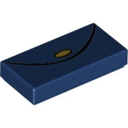 3069pb0376-63 Tegel 1x2 tasje met gouden clip blauw, donker NIEUW *1L000