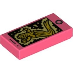3069pb0723-220 Tegel 1x2 telefoon met geest rood, koraal NIEUW *1L000