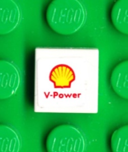 3070bpb076-1G Tegel 1x1 V-Power en Shell Logo (Sticker) wit gebruikt *5T01-04