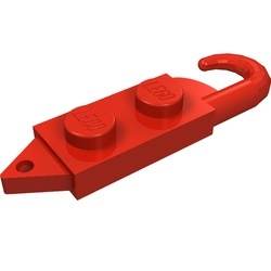 3127b-5G Plaat 1x2 met winkelhaak RECHTS rood gebruikt *1F006
