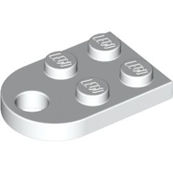3176-1 Platte plaat 2x2 met gat voor trekhaak (oog) wit NIEUW *1B326