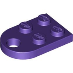 3176-89 Platte plaat 2x2 met gat voor trekhaak (oog) paars, donker NIEUW *1B326