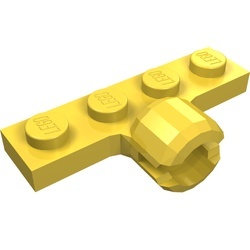 3183-3G Platte plaat 1x4 contra trekhaak geel gebruikt *0L000