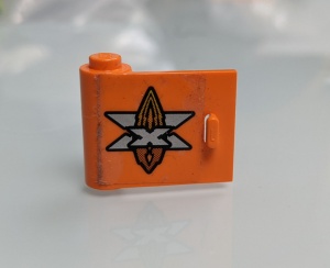3189pb006-4G Deur 1x3x2 links met zilver Xtreme Stunts Logo (Sticker) - Set 6739 oranje gebruikt *5S005