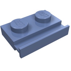 32028-55 Platte plaat 1x2 met deurrail blauw, zandkleurig NIEUW *1B316