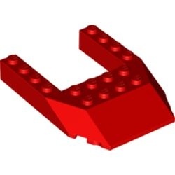 32084-5G Steen, wig 6x8 met uitsnede 4x4 rood gebruikt *1D011