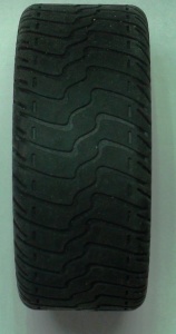 32197c01-67 Wiel 81.6x34 ZR Three Spoke Swirl, met Black Tire 81.6x34 ZR dun Sporty Tread (32197 / 32196) zilver, metallic NIEUW *5W000 - Img 3