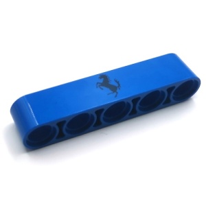 32316pb074-7 Technic, Hefbalk 1x5 dik MET FERRARI LOGO blauw NIEUW *1DT00