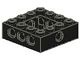 32324-11 Technic, steen 4x4 Open midden zwart NIEUW *