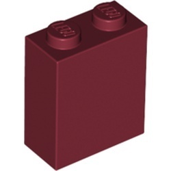 3245c-59 Steen 1x2x2 met nophouder binnen rood, donker NIEUW *2-4