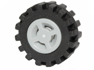 34337c02-86 Wiel klein (velg) 8x6mm vierkant asgat MET SLEUF met band 15x6mm gegroefd (87414) grijs, licht (blauwachtig) NIEUW *5W000