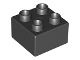 3437-11 DUPLO steen 2x2 (LET OP: DUPLO IS VRIJWEL ALTIJD PAKKETPOST) zwart NIEUW *