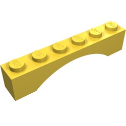 3455-3G Steen, boog 1x6x1 (niet-verhoogd zie ook 92950) geel gebruikt *1D049