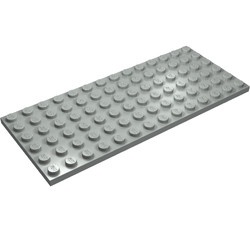 3456-9G Platte plaat 6x14 lichtgrijs (klassiek) gebruikt *1A046